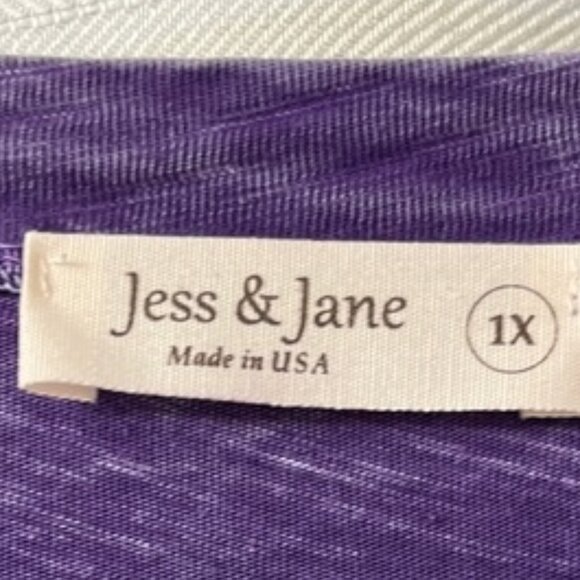 Jess & Jane Purple Mineral Wash Tunic Abstract Geo Print 100% Cotton  Size 1X - Picture 8 of 10